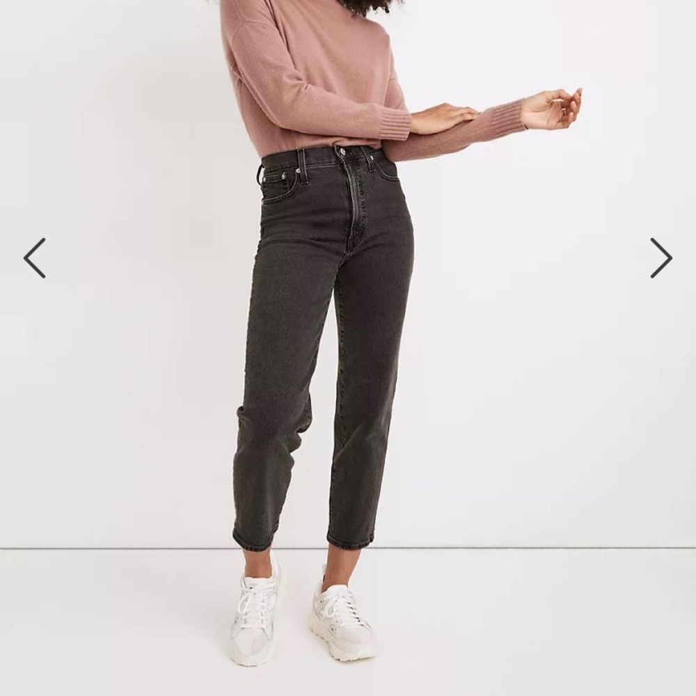 Madewell Perfect Vintage Cropped Jean 32 Lunar Black. Straight leg mom jeans